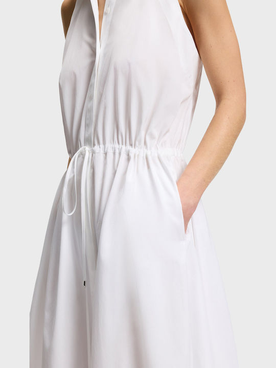 Summer Midi Sleeveless Dress White
