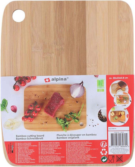 Alpina Bambus Schneidebrett 30x23cm Aufhängeloch Beiges