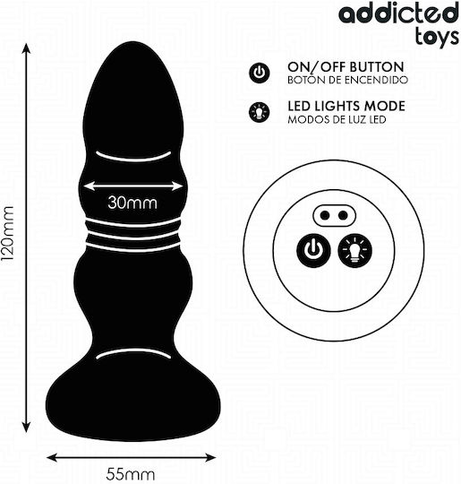 Addicted Toys Анален Щепсел с Възможност за Безжична Работа и Вибрация 11.9cm