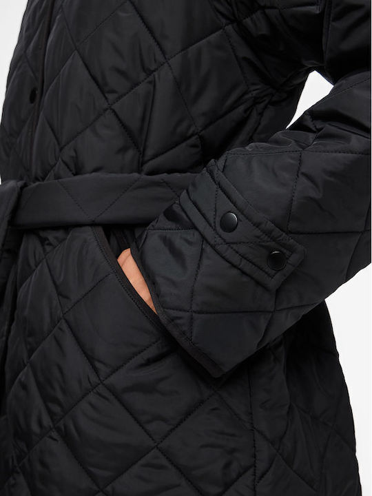 Long Women's Jacket for Winter Black