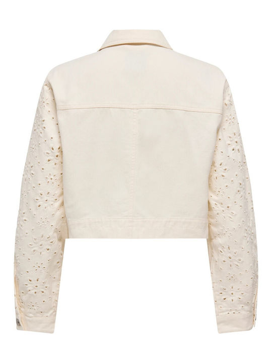 Κοντό Γυναικείο Μπουφάν για Χειμώνα Off White