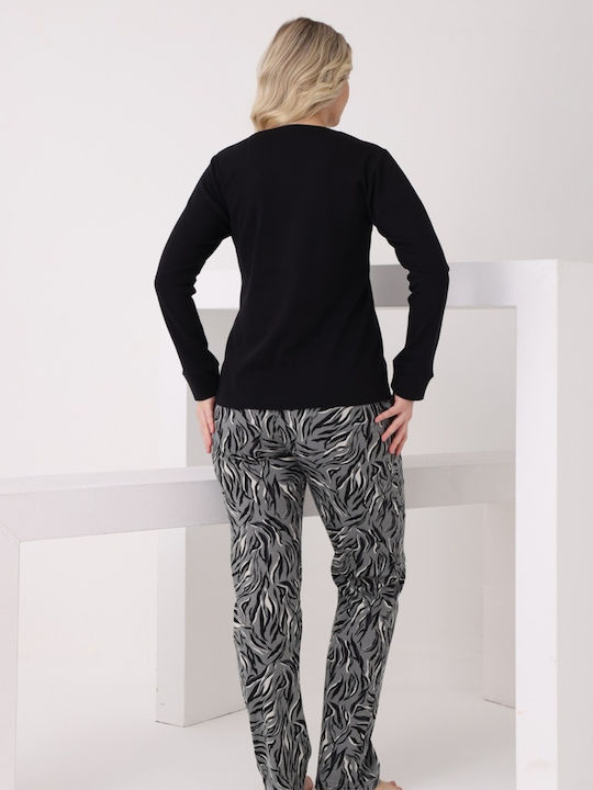 Pijamangel Winter Women's Pyjama Set Black