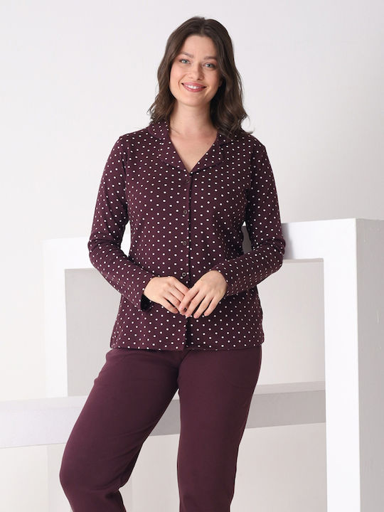Pijamangel Set Pijamale Dama De Iarnă Violet Pangel2214