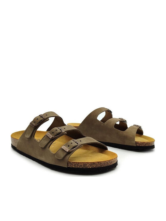 Nobuck Leather Women's Anatomic Sandals Khaki