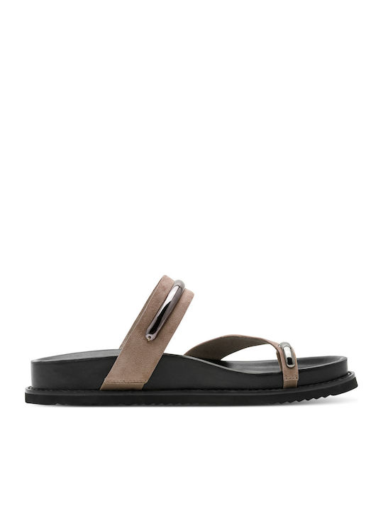 Leather Women's Sandals Beige