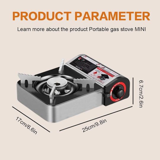 Portable Gas Cooking Stove for Camping 20x20x9cm
