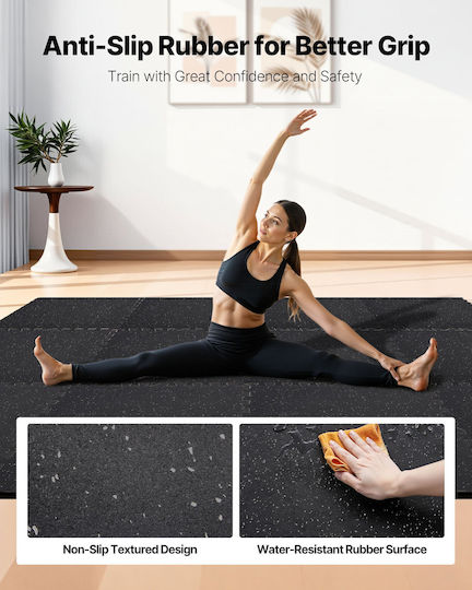 Vevor Vevor Trainingsmatte Pilates Schwarz Länge 61cm Breite 61cm Dicke 1.4cm