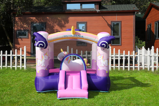 Fun Baby Inflatable Doctor Dolphin with Trampoline and Slide for Ages 3+