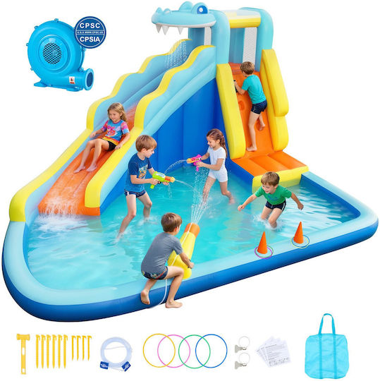 Vevor Inflatable Splash & Play Castle with Slide for Ages 3+
