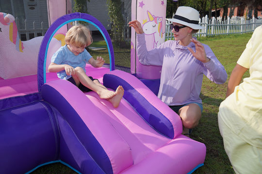 Fun Baby Inflatable Doctor Dolphin with Trampoline and Slide for Ages 3+