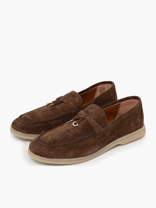 Δερμάτινα Γυναικεία Loafers σε Καφέ Χρώμα