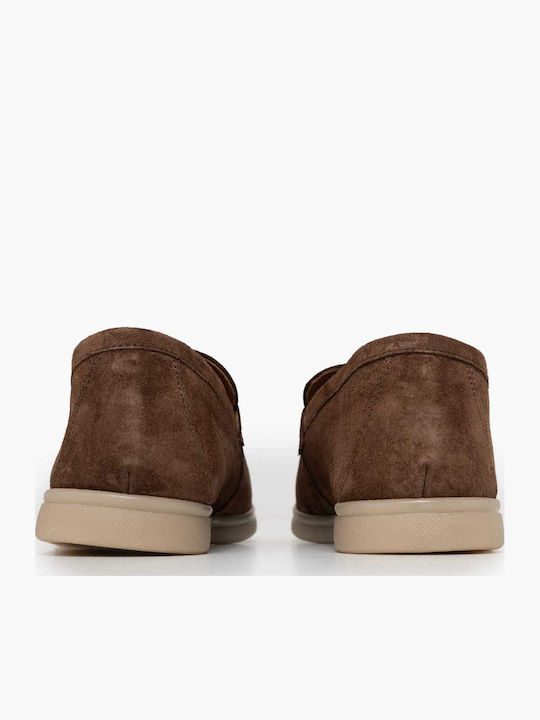 Δερμάτινα Γυναικεία Loafers σε Καφέ Χρώμα