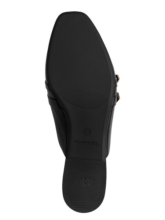 Leather Mules with Heel in Black Colour