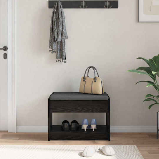 Έπιπλο Εισόδου με Παγκάκι Μαύρη Δρυς 63x38x45εκ.
