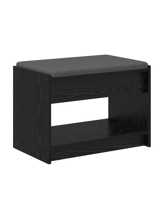 Hallway Furniture with Bench Black Oak 63x38x45cm