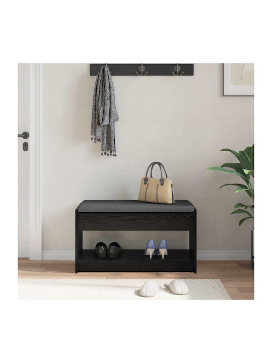 Έπιπλο Εισόδου με Παγκάκι Μαύρη Δρυς 83x38x45εκ.