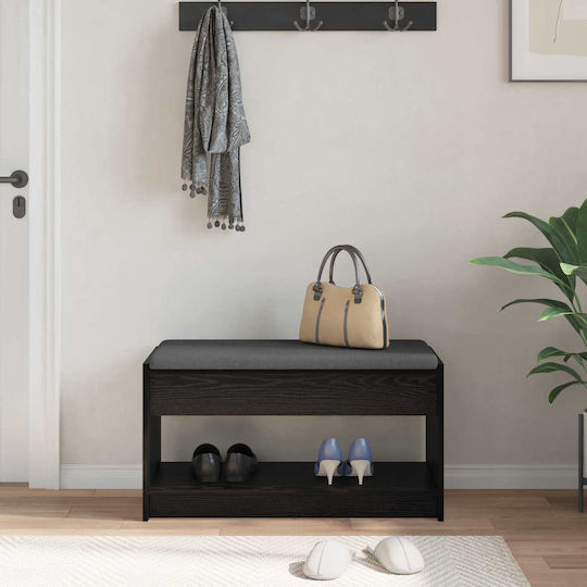 Έπιπλο Εισόδου με Παγκάκι Μαύρη Δρυς 83x38x45εκ.