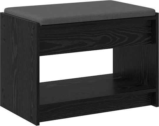 Hallway Furniture with Bench Black Oak 63x38x45cm