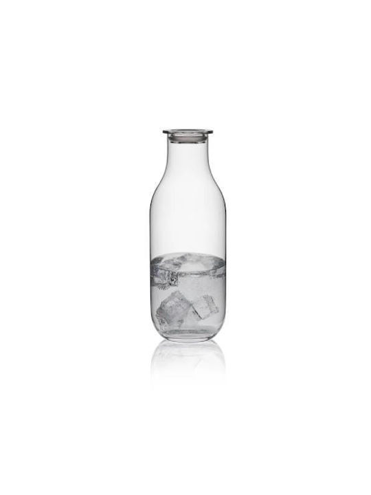 Rona Glas Wasserflasche mit Schraubdeckel Transparent 1200ml