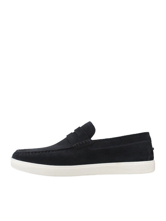 Suede Men's Moccasins in Blue Colour