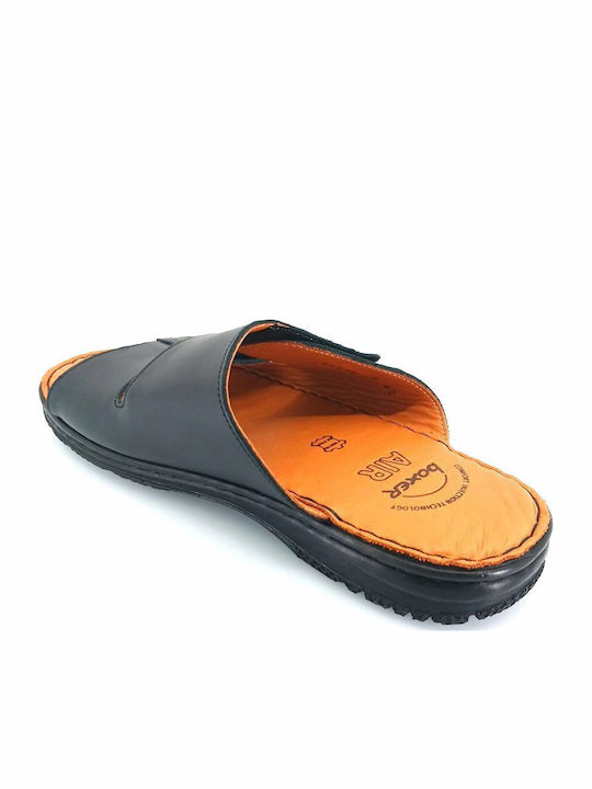 Sandale de Piele pentru Bărbați în Culoare Neagră