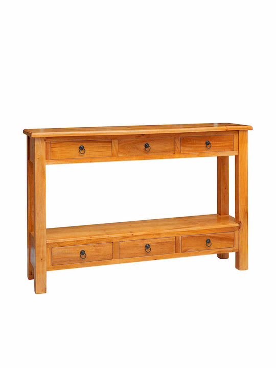 Consolă din Lemn Masiv și Metal Natural M115xL32xÎ76cm