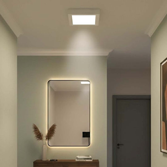 Avizar Square Led Panel 12w 167x167mm Surface Mount Elegant Design White