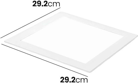 Avizar Square Led Panel 25w 29.2x29.2cm Recessed Ceiling Mount Extra Flat Design White