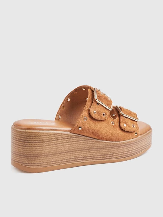 Summer Women's Platform Slippers Style Tabac Brown