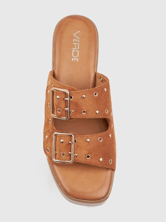 Summer Women's Platform Slippers Style Tabac Brown
