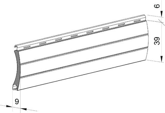 Set 5 Aluminium-Lamellen 39 Mm Weiß 1m