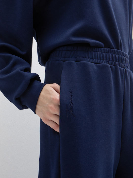 High Waist Sweatpants Jogger Blue Navy