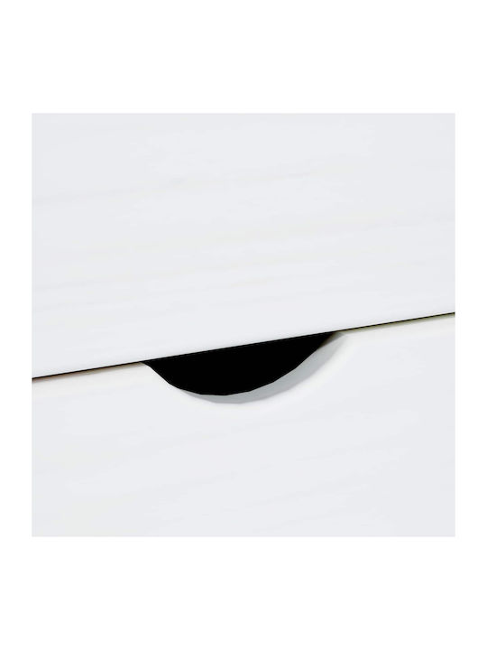 Office Cabinet Made of Solid Wood with Wheels & Drawers White 34x39x56cm