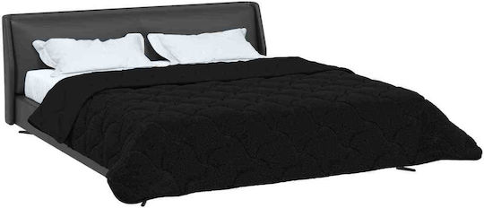 vidaXL Decke Vlies Doppel 200x220cm Schwarz