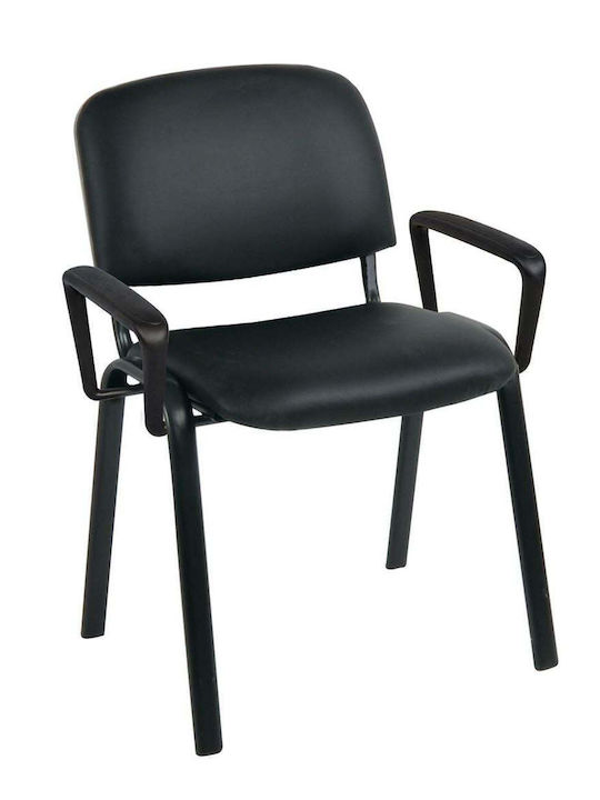 Woodwell Besucherstuhl Sigma mit Armlehnen EΟ550,17Μ in Schwarz Farbe 62x60x79cm