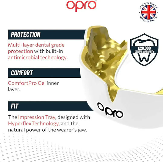Opro Instant Custom Licensed Instant Custom Licensed Canada Wrestling Mouthguard White Red