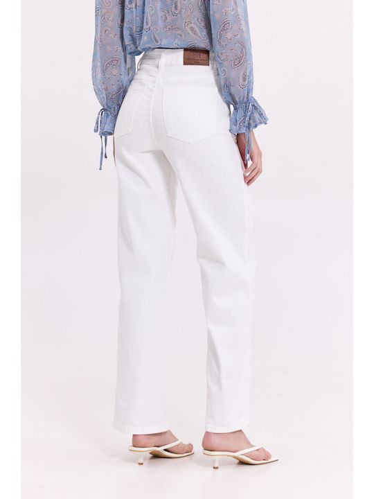 Damen Jeans Hosen in Gerade Bein Stil Weiß