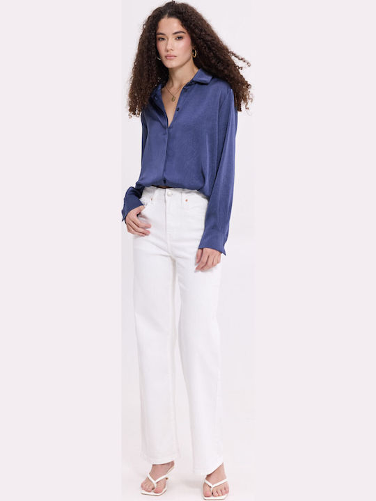 Damen Jeans Hosen in Gerade Bein Stil Weiß