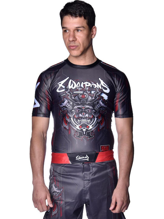 8 Weapons Men's Short Sleeve Shirt 8300022-4-BKRE for Jiu-Jitsu Black