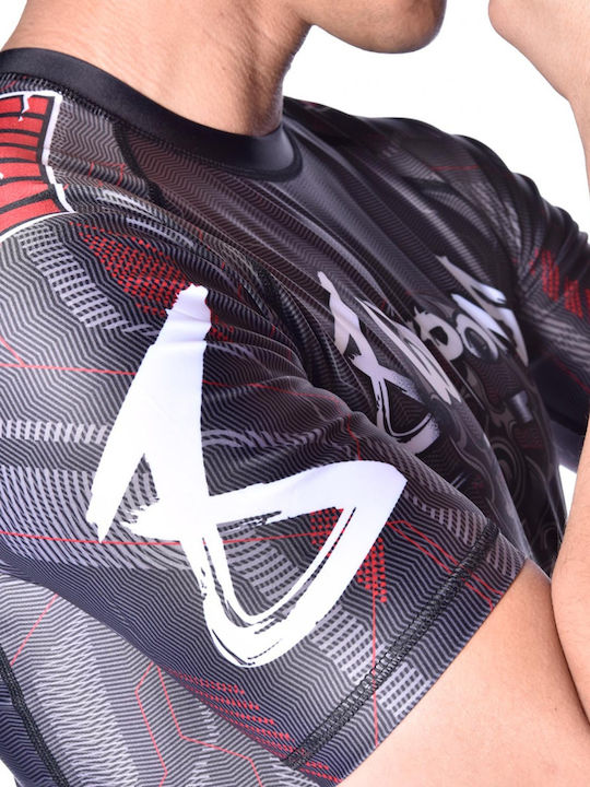8 Weapons Men's Short Sleeve Shirt 8300022-4-BKRE for Jiu-Jitsu Black