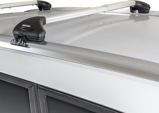 Menabo Folding Aluminum Car Roof Bars Ariete 815-1195 Cm Silver Color Alfa Romeo Stelvio 5 Doors 2017 Flush Rails 55 Cm Max 2 Pieces 12060/mb Mp.12060/mb-2
