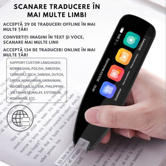 Visionhub Traducător Inteligent Multifuncțional Ai Scanare Vocală Traducere 29 Limbi Offline 134 Limbi Online Traducere Foto Dictionare Încorporate Bluetooth Wi-fi Scanare Text Înregistrare Inteligentă Offline Baterie 1500mah Ecran Tactil 3.5