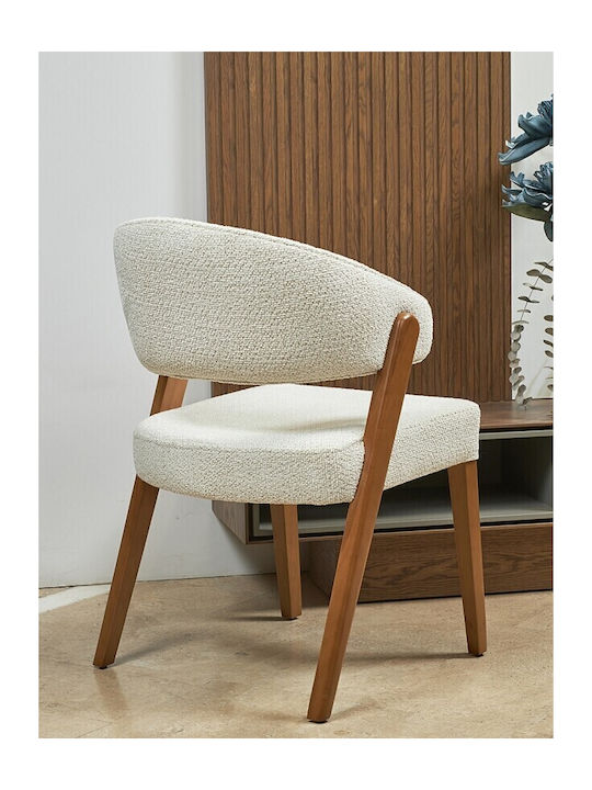 Kova Πολυθρόνα Τραπεζαρίας Ξύλινη Beige 60x46x55εκ.