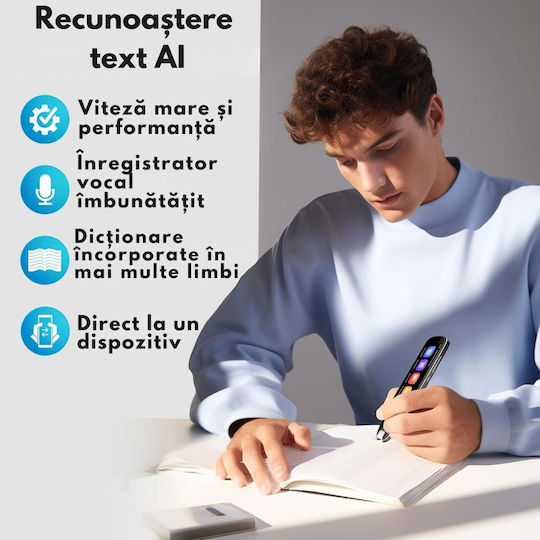 Visionhub Traducător Inteligent Multifuncțional Ai Scanare Vocală Traducere 29 Limbi Offline 134 Limbi Online Traducere Foto Dictionare Încorporate Bluetooth Wi-fi Scanare Text Înregistrare Inteligentă Offline Baterie 1500mah Ecran Tactil 3.5