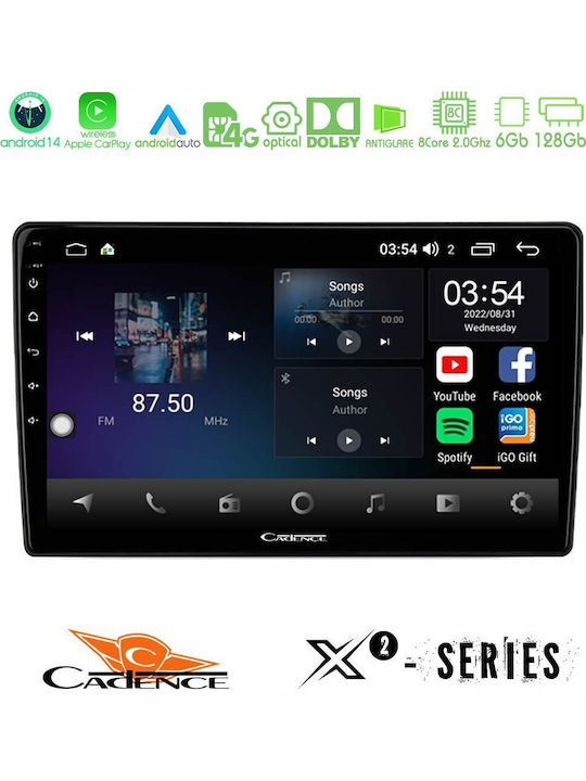 Cadence Car Audio System for Opel Grandland Crossland X Grandland X 2017-2020 Bluetooth USB Wi-Fi GPS Apple CarPlay Android Auto with 9" Touch Screen