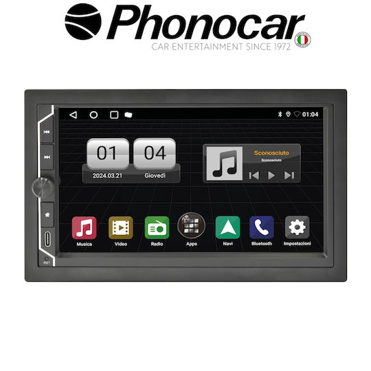 Phonocar Ηχοσύστημα Αυτοκινήτου 2 DIN (Bluetooth/USB/WiFi/GPS/Apple-Carplay/Android-Auto) με Οθόνη Αφής 6.75"