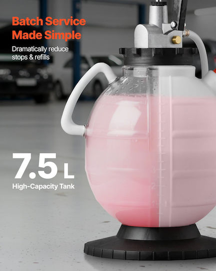 Vevor Fluid Transfer Pump Capacity 7.5 L Manual Atf Refill Kit Fluid Transfer Pump 8 Atf Adapters & 120 Cm Outlet Hose Oil Extractor Dispenser Hdpe Tank Cars Lawn Mowers