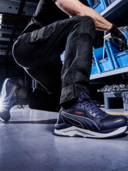 PUMA Puma Αδιάβροχο Παπούτσι Εργασίας Μπλε S1PS με Hitzebeständige Sohle (HRO) Rutschfestigkeit (SR)