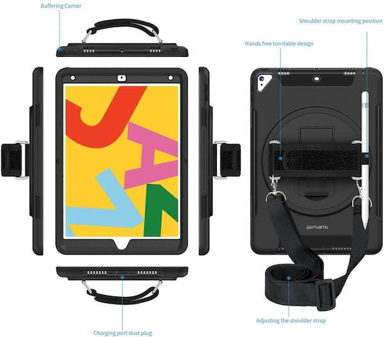 4Smarts Flip Cover Ανθεκτική Μαύρη (iPad 2019/2020/2021 10.2'')