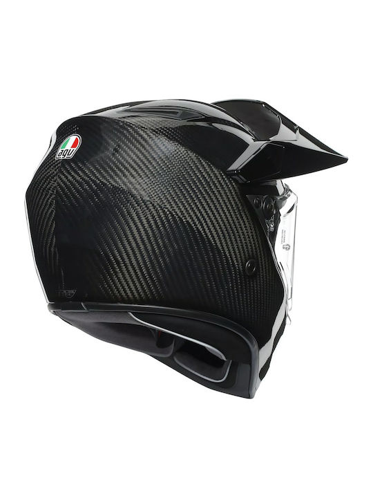 AGV Dual AX-9 Mono Gloss Carbon Κράνος Μηχανής On-Off ECE 22.06 1365gr με Pinlock